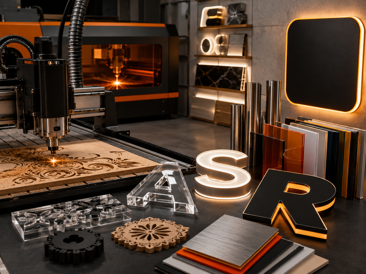 CNC laser signage